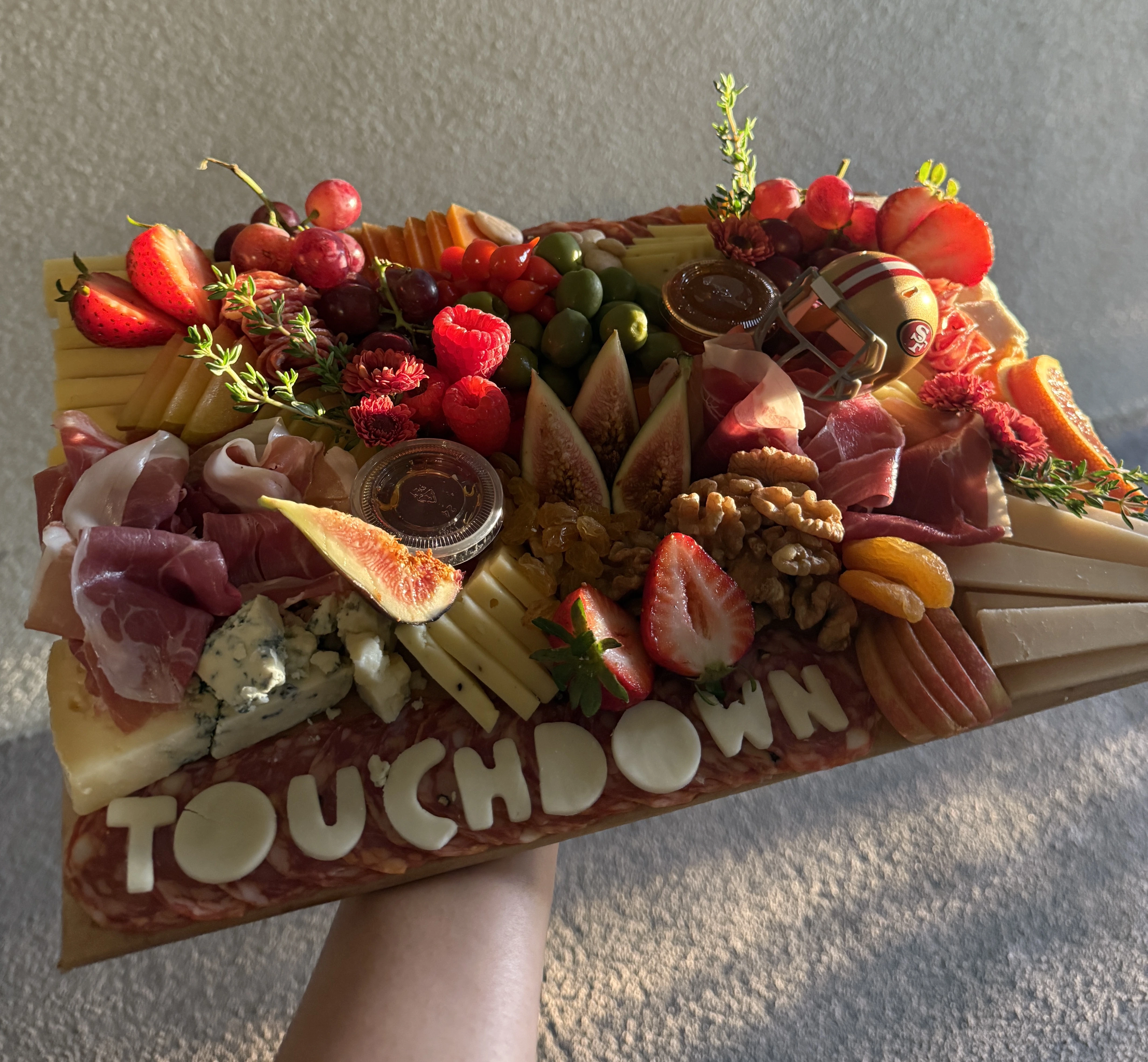 Large charcuterie board view