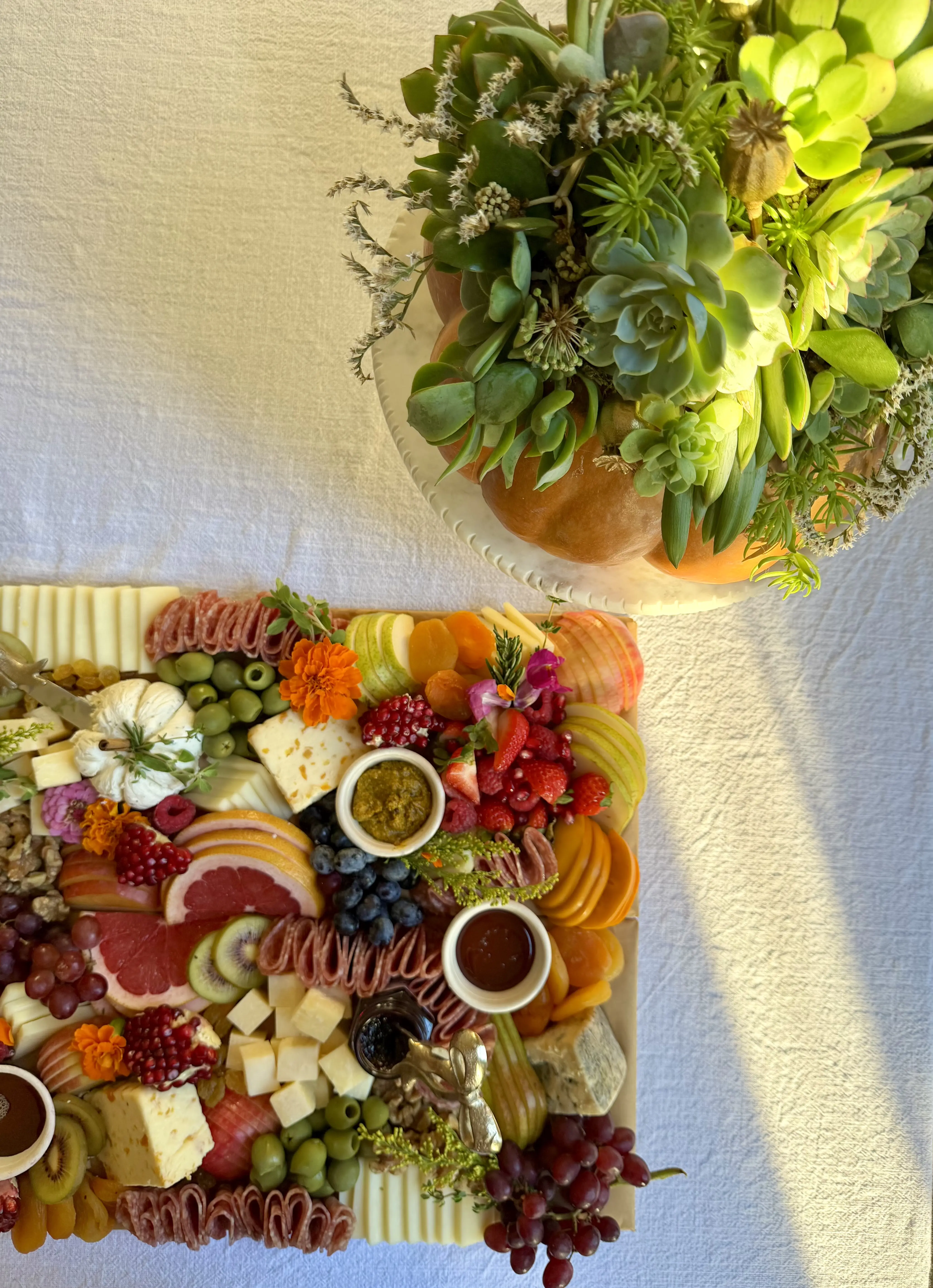 Large charcuterie board view
